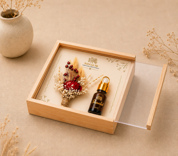 Shaalik Bloom & Fragrance Gift Set — Dried Flower Bouquet + Flora Oil