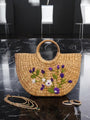 Handcrafted Floral Cane Bag-Luxury Classy Statement Handbag for women