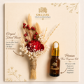 Shaalik Rakhi Luxor Hamper — Rakhi, Chocolates, Attar & Dried Flowers in a Pine Box