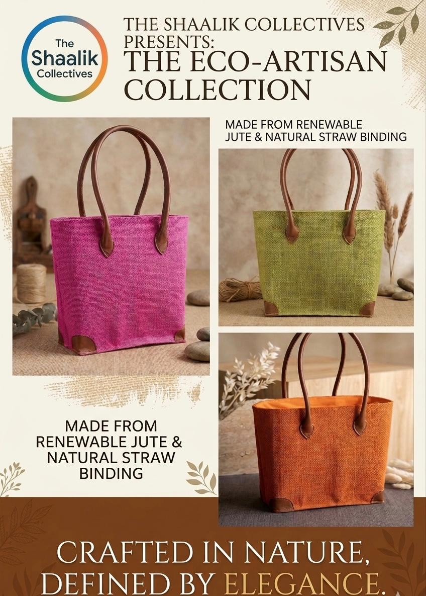 Eco Luxe Handwoven Jute Tote-Sustainable Everyday Bag