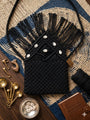 Boho Handwoven Black Macramé Sling Bag| Eco Friendly  Artisan Bag