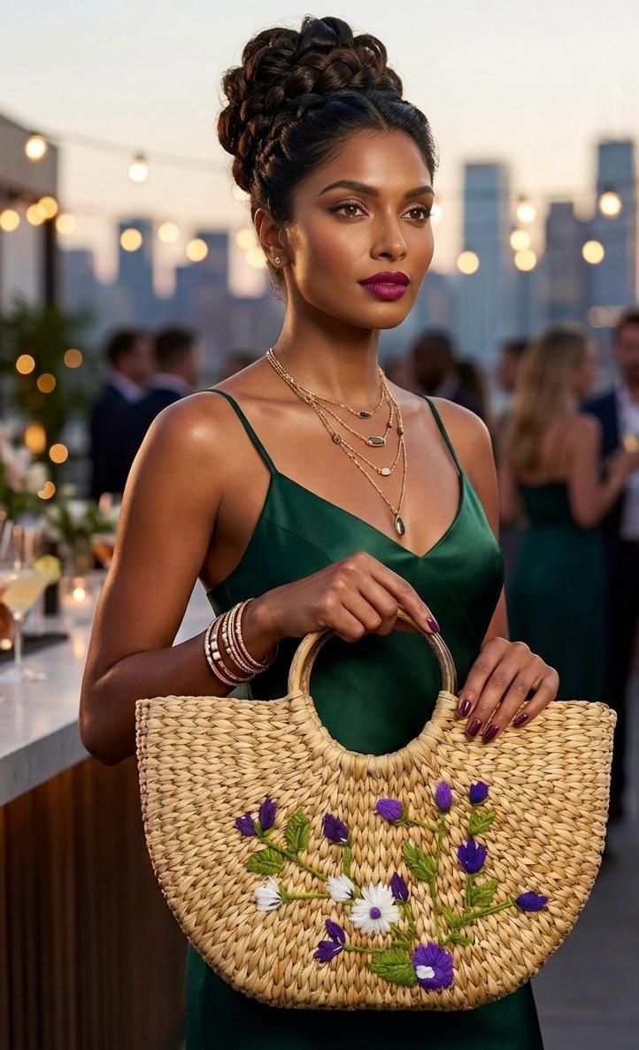 Handcrafted Floral Cane Bag-Luxury Classy Statement Handbag for women