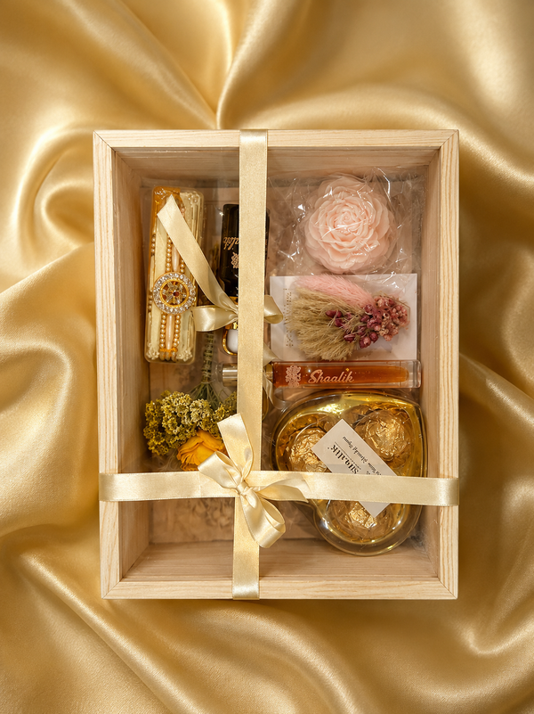 Shaalik The Signature Essence Rakhi Hamper — Most Loved Pine Box Gift Set