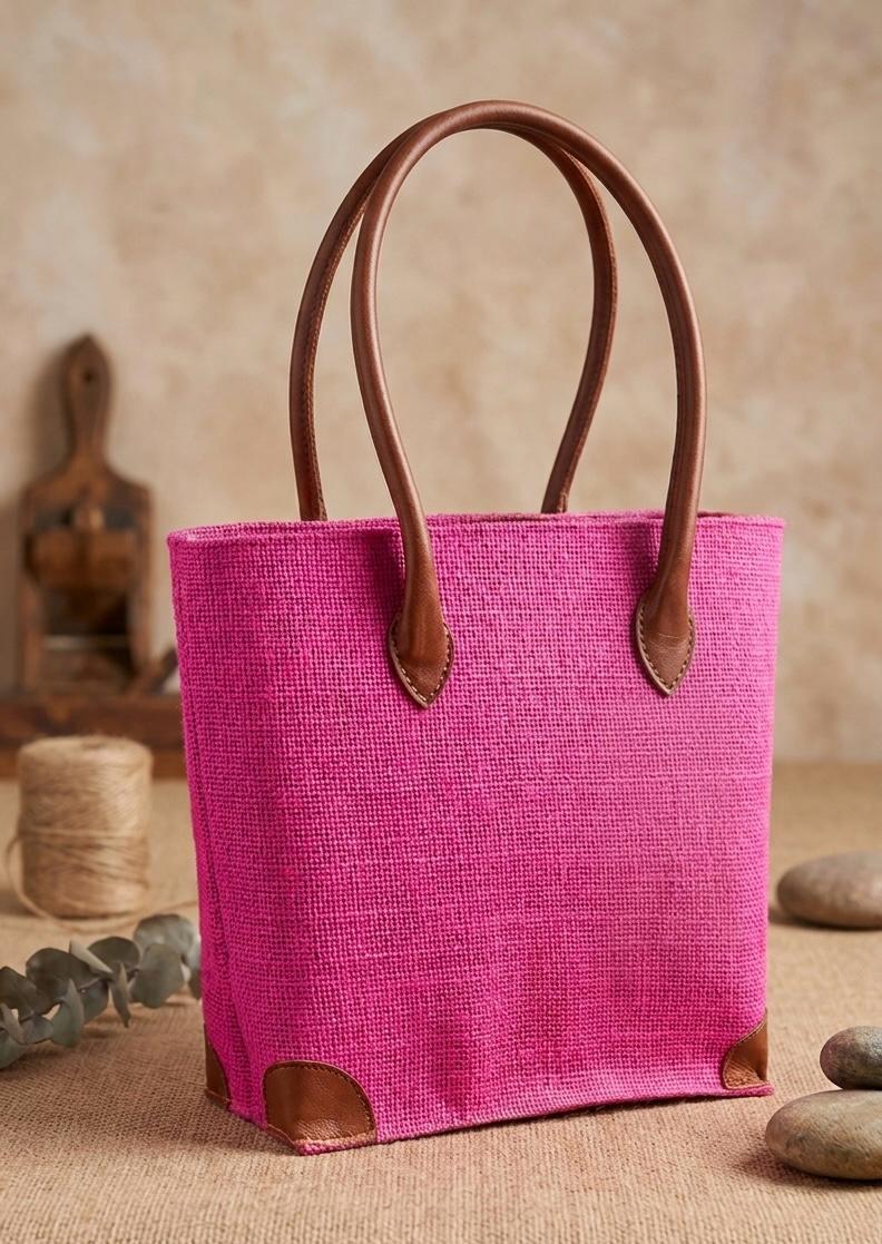 Eco Luxe Handwoven Jute Tote-Sustainable Everyday Bag