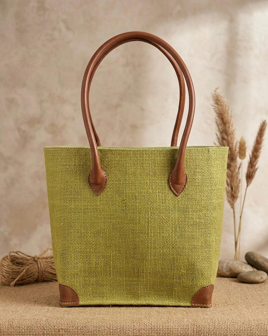 Eco Luxe Handwoven Jute Tote-Sustainable Everyday Bag