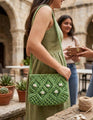 Boho Green Macramé Handwoven Sling Bag| Eco-Friendly Artisan Style